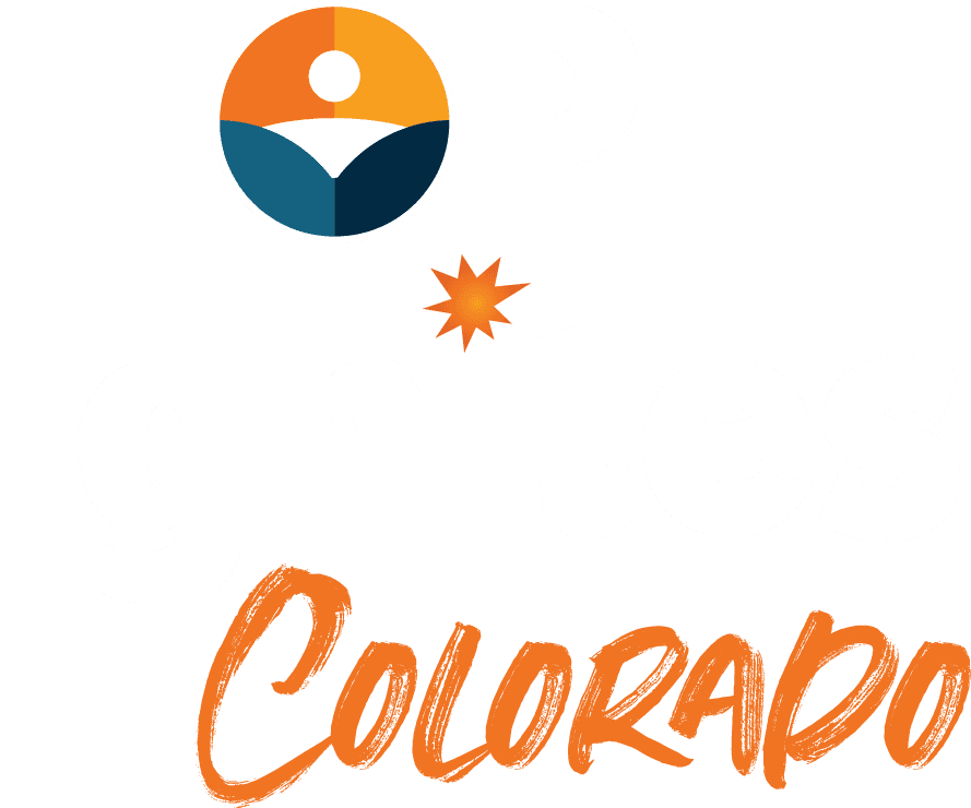 Hope Ignites Colorado Stacked White Logo